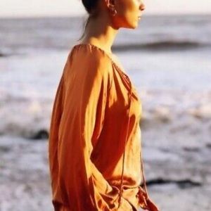 Cali Dreaming -Revolve Gan Top Copper Burnt Orange Viscose Boho originally $230